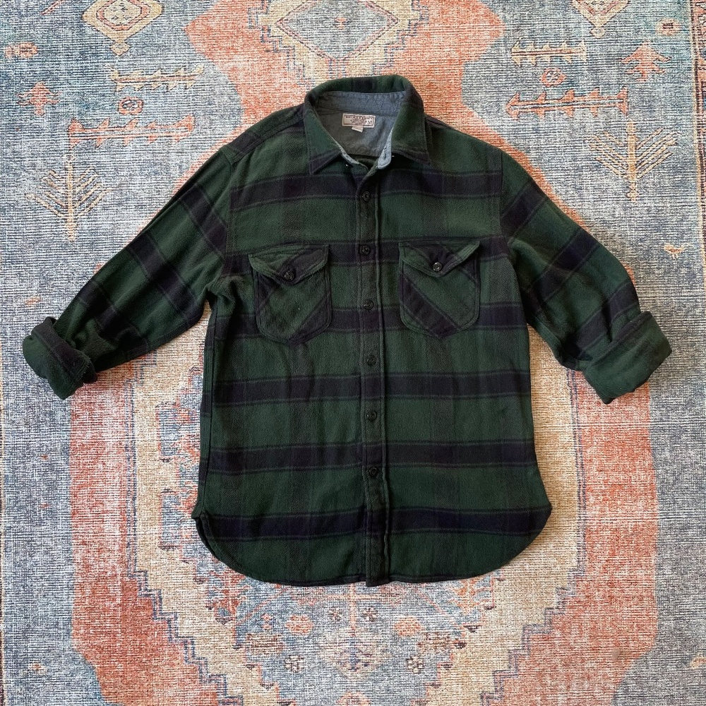 J. Crew Wallace & Barnes heavyweight flannel shirt in plaid